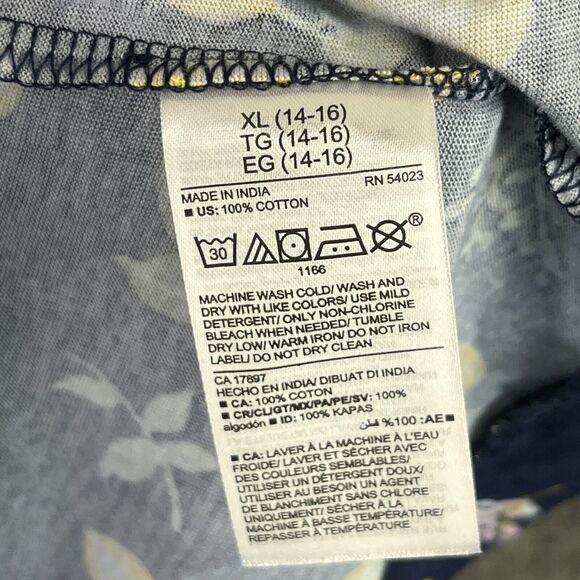 Old‎ Navy Dress Girls Extra Large Blue Swing Jersey-Knit Floral Short Sleeve - Picture 5 of 10